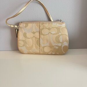 Coach Gold Clutch Wristlet Bag